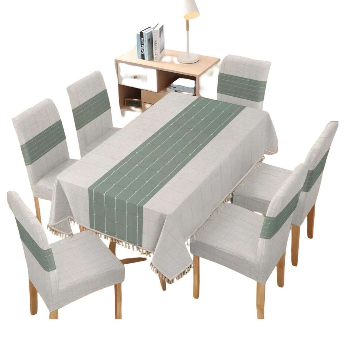 GENERICO - Juego Textil Para Comedor Mantel  más 6 fundas de silla