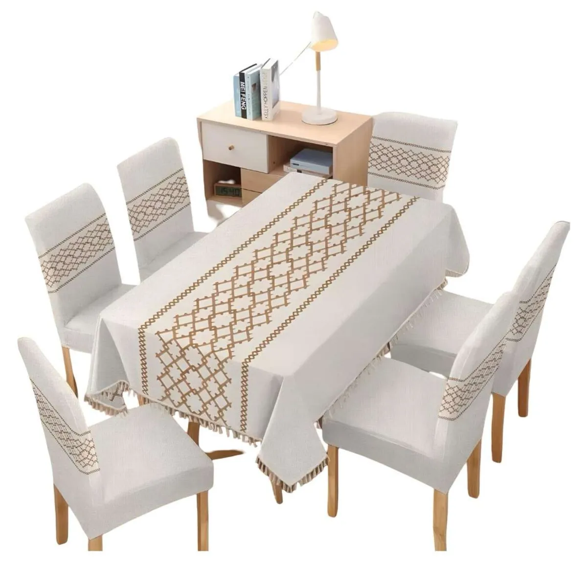 GENERICO - Juego Textil Para Comedor Mantel  más 6 fundas de silla