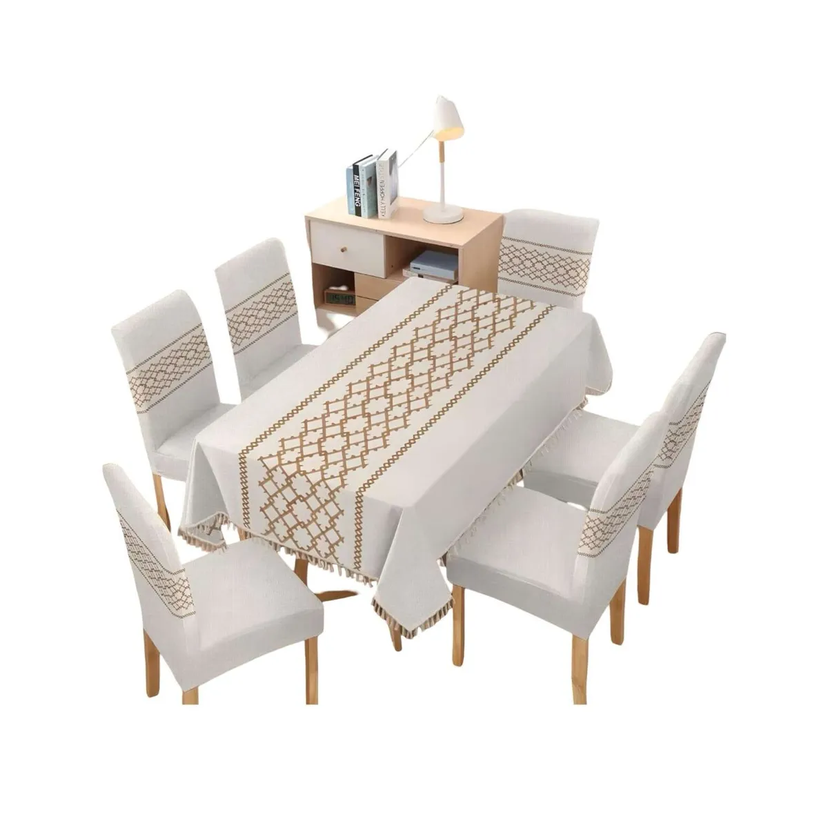 GENERICO - Juego Textil Para Comedor Mantel  más 6 fundas de silla
