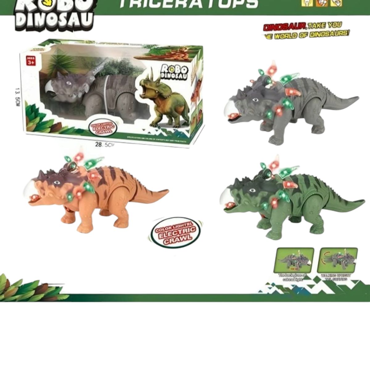 GENERICO - Dinosaurio Robot Triceratops  Luz y Sonido Ideal Para Obsequiar