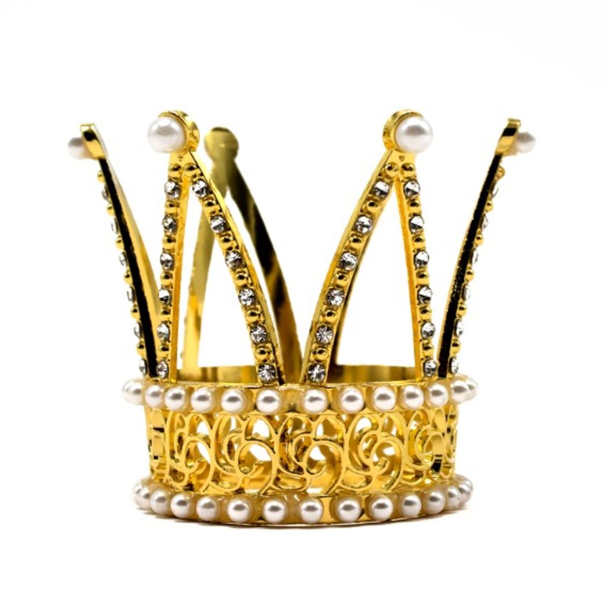 GENERICO - CORONA METALICA BOUQUET 56CM DORADO X6 UNI