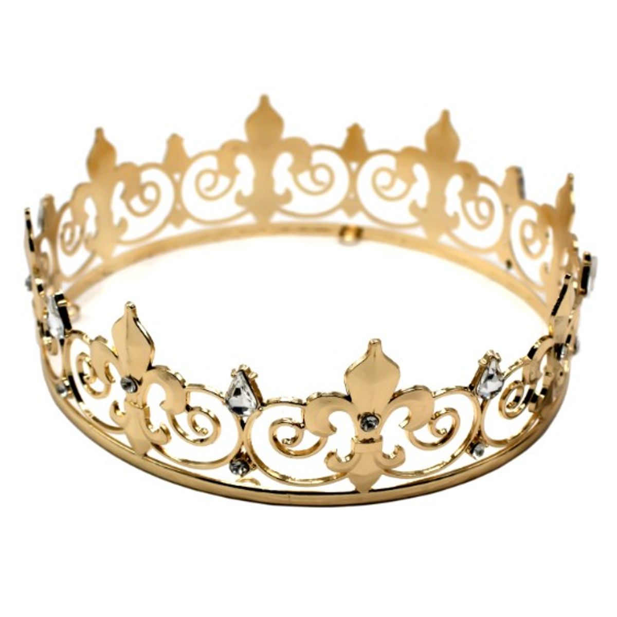 GENERICO - CORONA METALICA GRUESA REY DORADO X1UNI