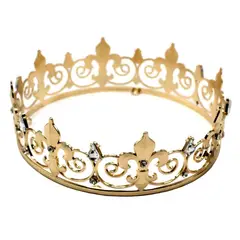 GENERICO - CORONA METALICA GRUESA REY DORADO X1UNI