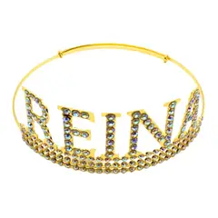 GENERICO - CORONA METALICA REINA DORADA X1UNI