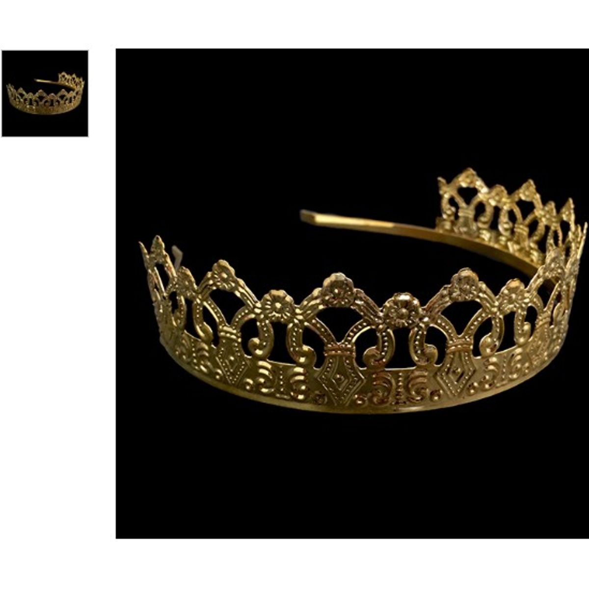 GENERICO - CORONA METALICA REINA DORADO X1 UNI