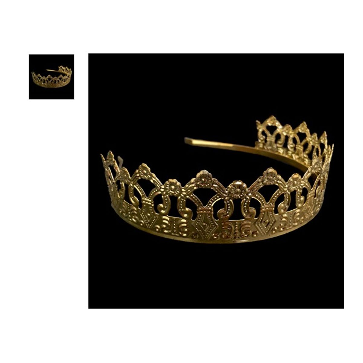 GENERICO - CORONA METALICA REINA DORADO X1 UNI