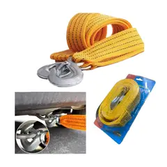 GENERICO - Cuerda de Remolque Fluorescente 5 Toneladas con Ganchos de Seguridad