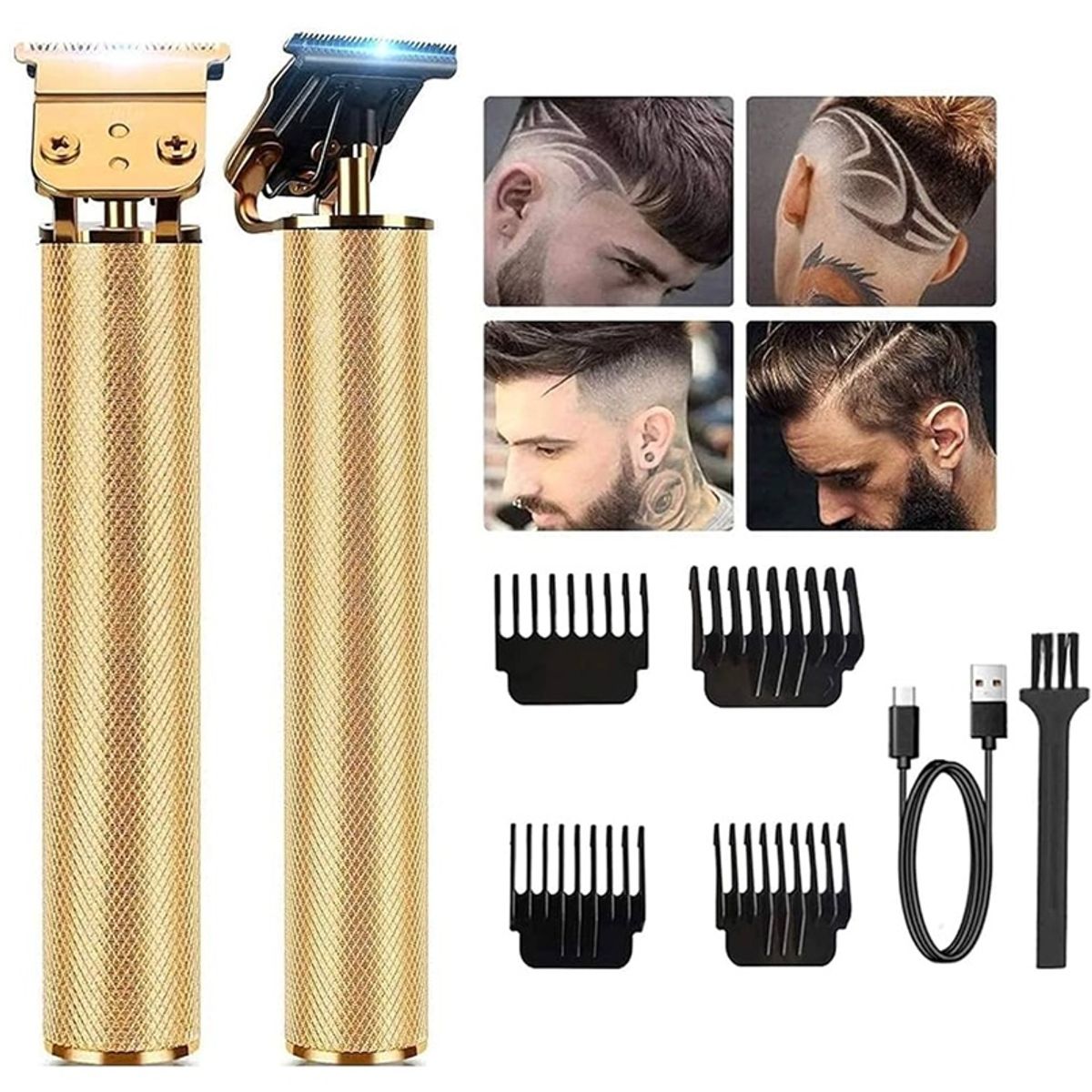 GENERICO - Maquina Cabello Barba Inalámbrica recargable Pro Dorada