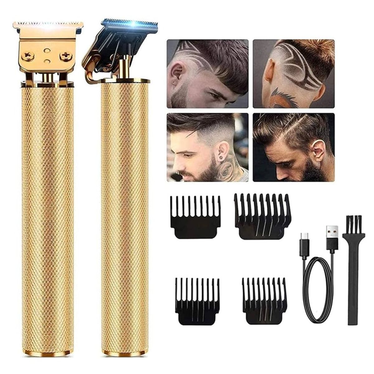 GENERICO - Maquina Cabello Barba Inalámbrica recargable Pro Dorada