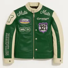 KIBOU - Chaqueta infantil varsity eco cuero modelo racing