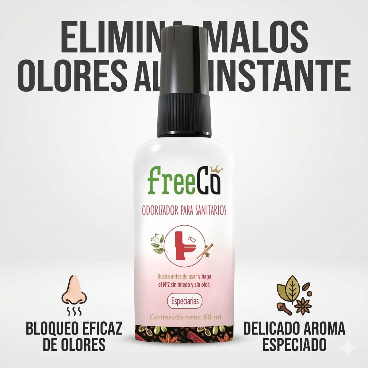GENERICO - Desodorante Para Inodoros Freeco Especias 60 ml