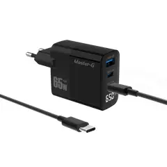 GENERICO - CARGADOR DE PARED MULTIPUERTO 65W 3A5A USB-A2USB-C MASTER-G MGCHARGER65