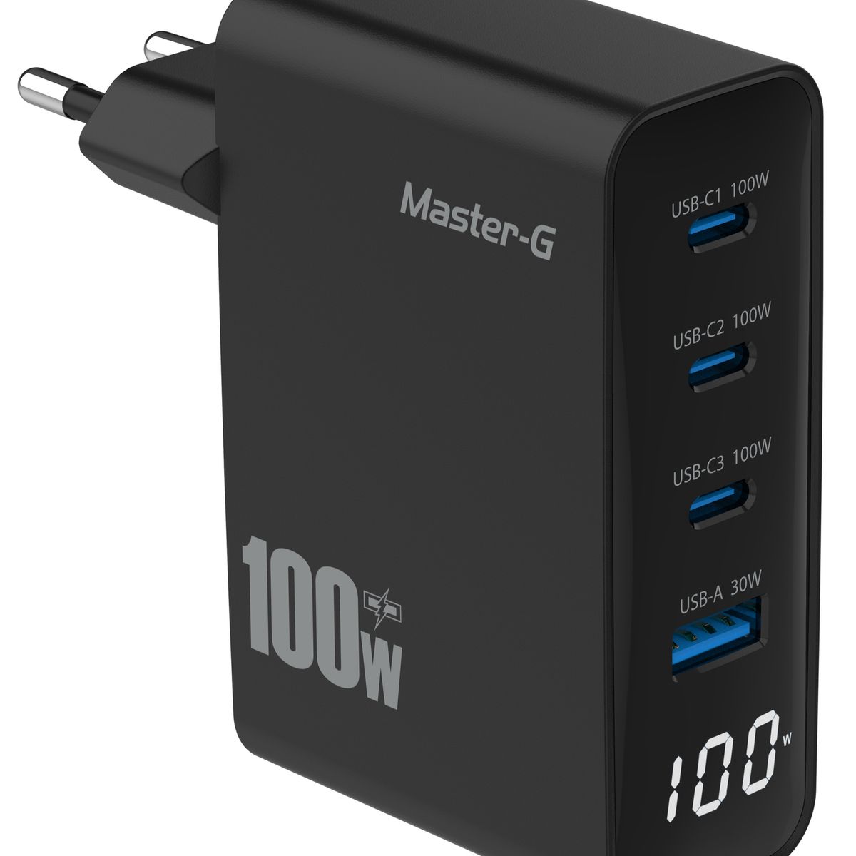 GENERICO - CARGADOR DE PARED MULTIPUERTO 100W 3A5A USB-A3USB-C MASTER-G MGCHARGER100