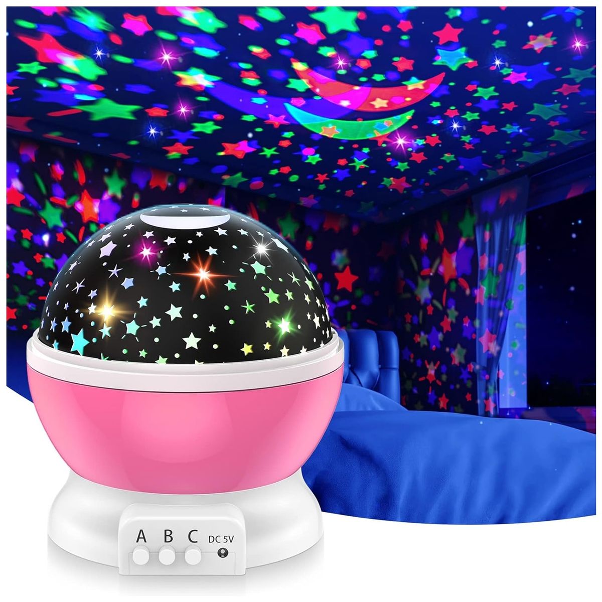 GENERICO - Espanta cucó Proyector De Estrellas lampara Luces Rosa
