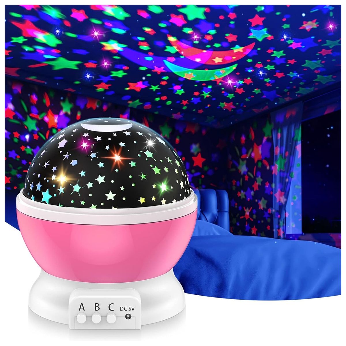 GENERICO - Espanta cucó Proyector De Estrellas lampara Luces Rosa