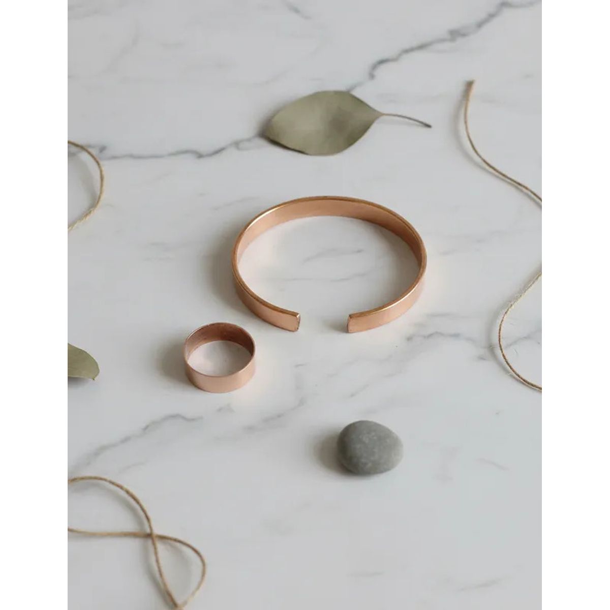 GENERICO - Pulsera De Cobre + Anillo Adaptables Elegante Artesania Terapia Artritis  Mas Bolsa