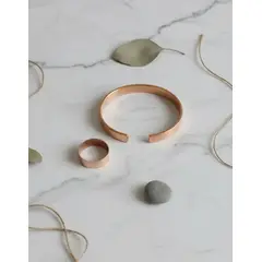 GENERICO - Pulsera De Cobre + Anillo Adaptables Elegante Artesania Terapia Artritis Mas Bolsa