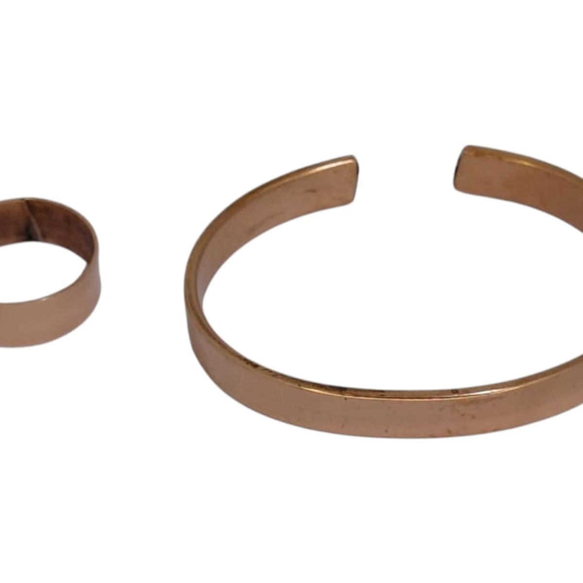 GENERICO - Pulsera De Cobre + Anillo Adaptables Elegante Artesania Terapia Artritis  Mas Bolsa