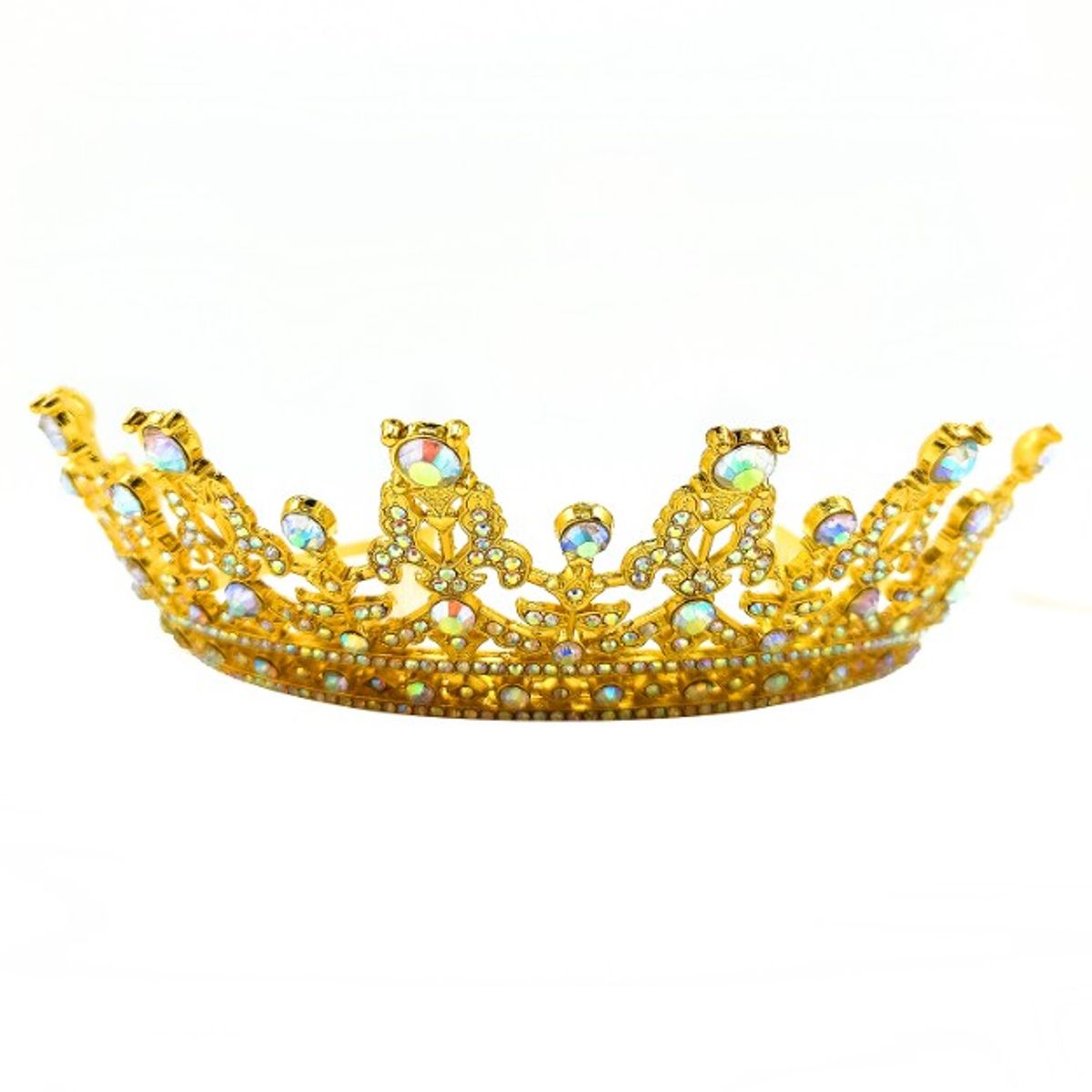 GENERICO - CORONA TIARA METALICA REINA DORADO X1UNI