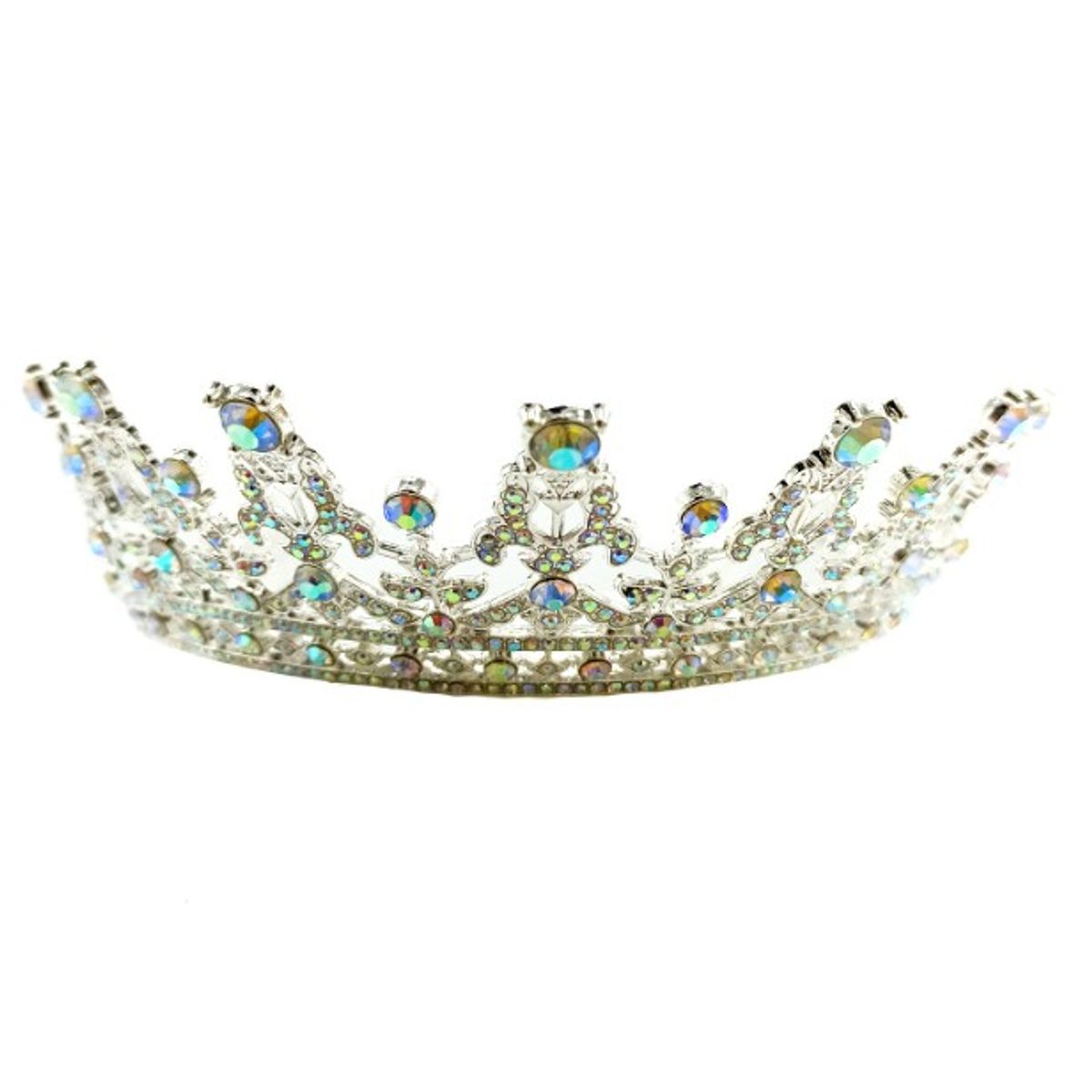 GENERICO - CORONA TIARA METALICA REINA PLATEADO X1UNI