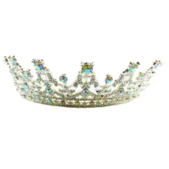 GENERICO - CORONA TIARA METALICA REINA PLATEADO X1UNI