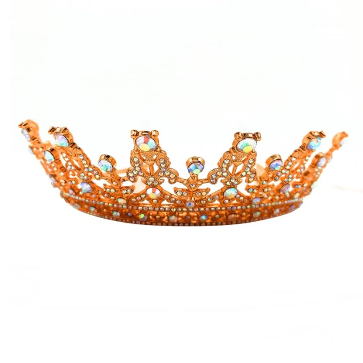 GENERICO - CORONA TIARA METALICA REINA ROSE GOLD X1UNI