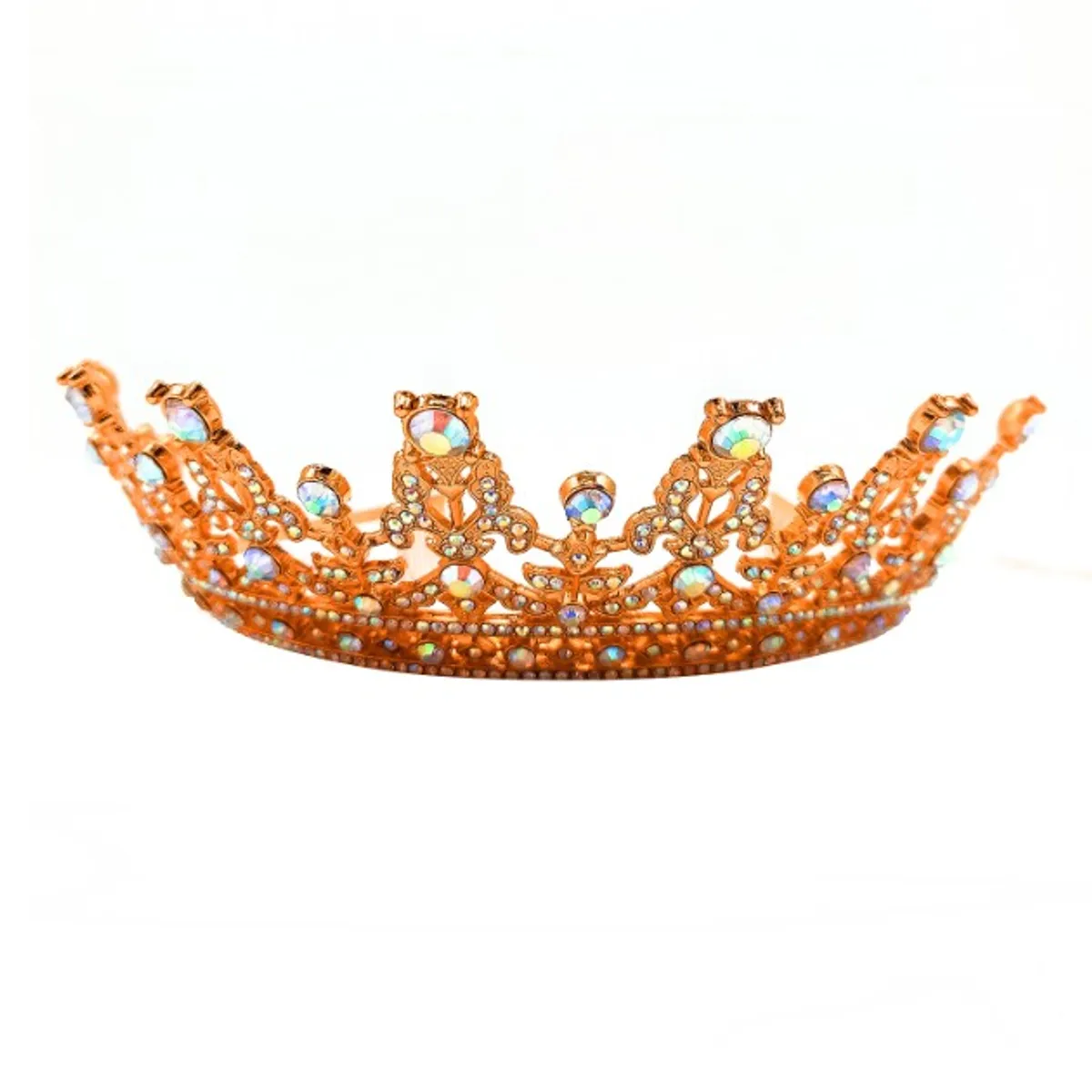 GENERICO - CORONA TIARA METALICA REINA ROSE GOLD X1UNI