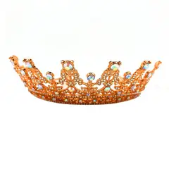 GENERICO - CORONA TIARA METALICA REINA ROSE GOLD X1UNI