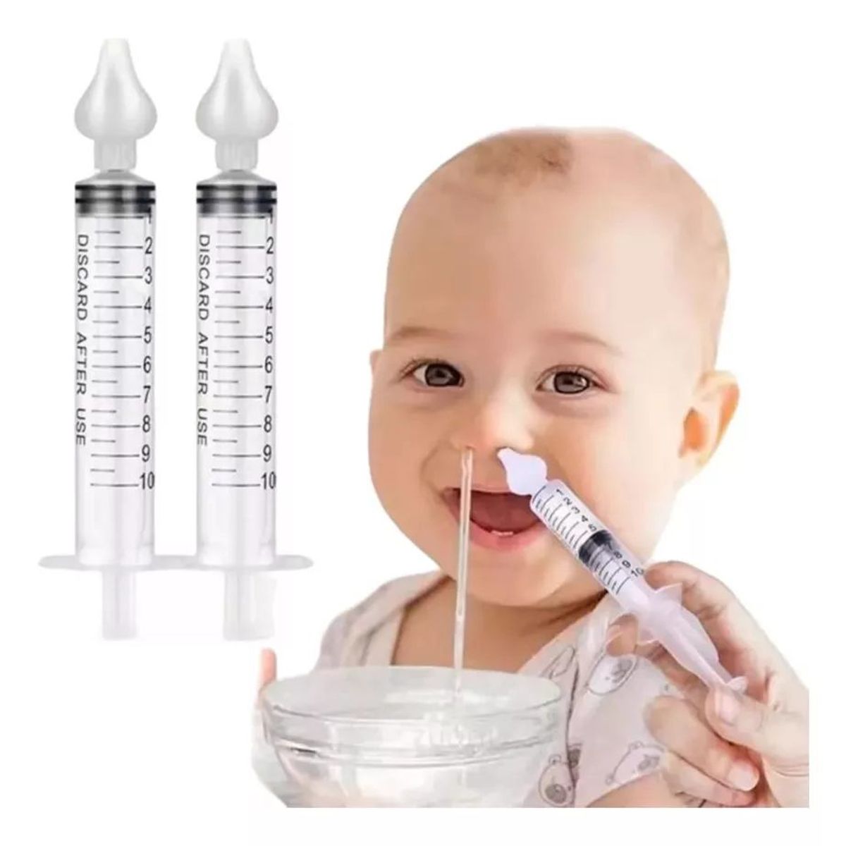 GENERICO - Set 2 Jeringa aspirador nasal bebé y niños
