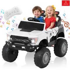 ANIKIDS - Auto a Batería Para Niños 12V 7Ah Control Remoto Todoterreno Color Blanco