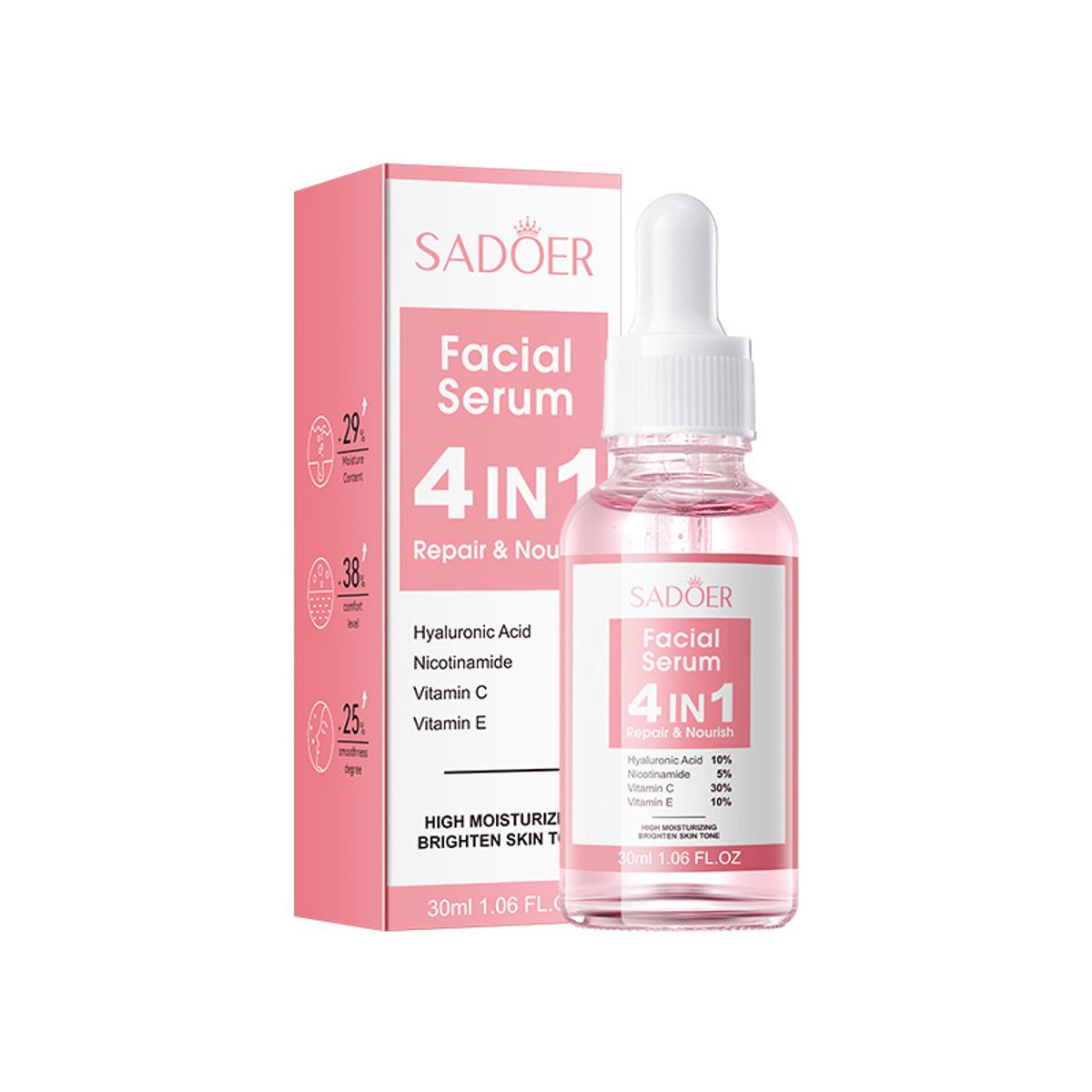 GENERICO - Serum Facial Multifuncional 4 en 1 Acido Hialuronico +Vitaminas
