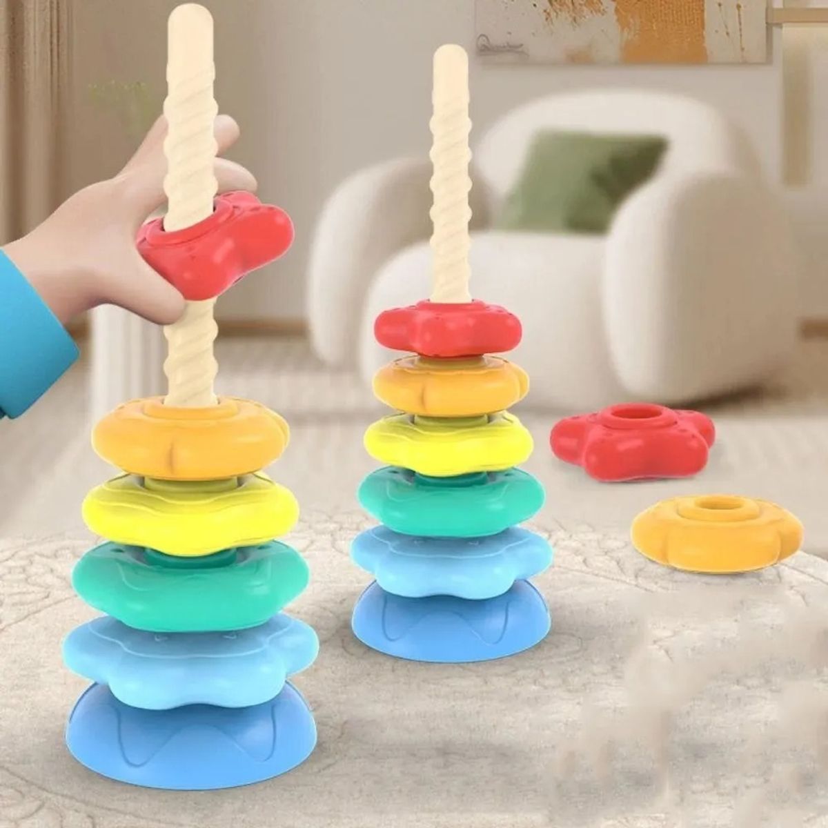 NO LOGO - Torre Arcoiris Apilable Giratoria Para Niños