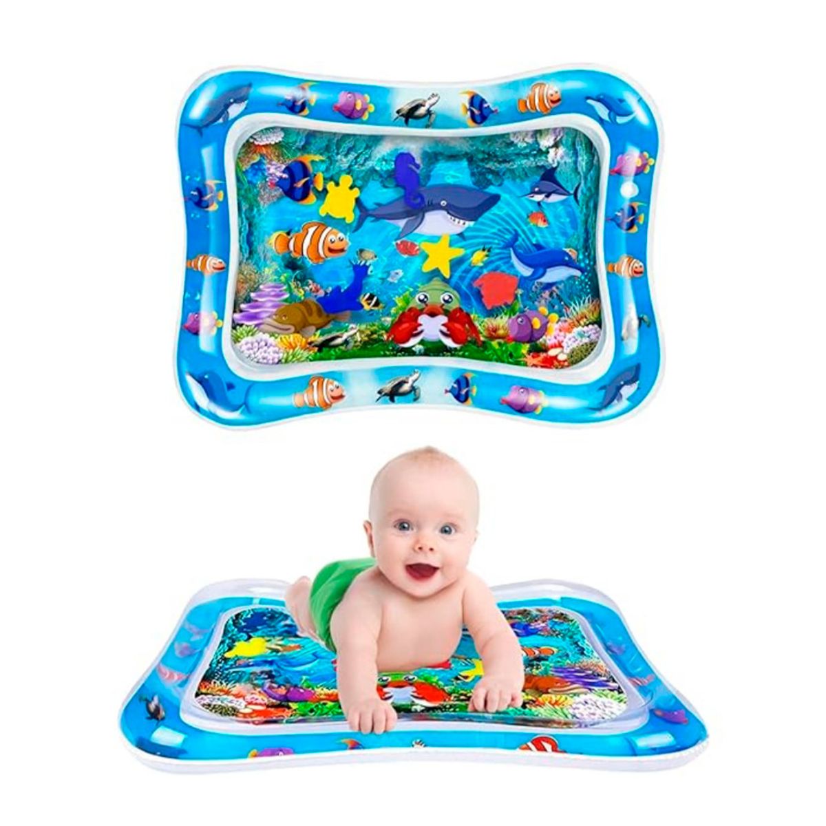 GENERICO - Alfombra De Agua Inflable Sensorial Montessori Bebés Azul