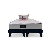 Base 2 Plazas Negro Henko Premium + Colchon + Almohadas + Juego de sabana