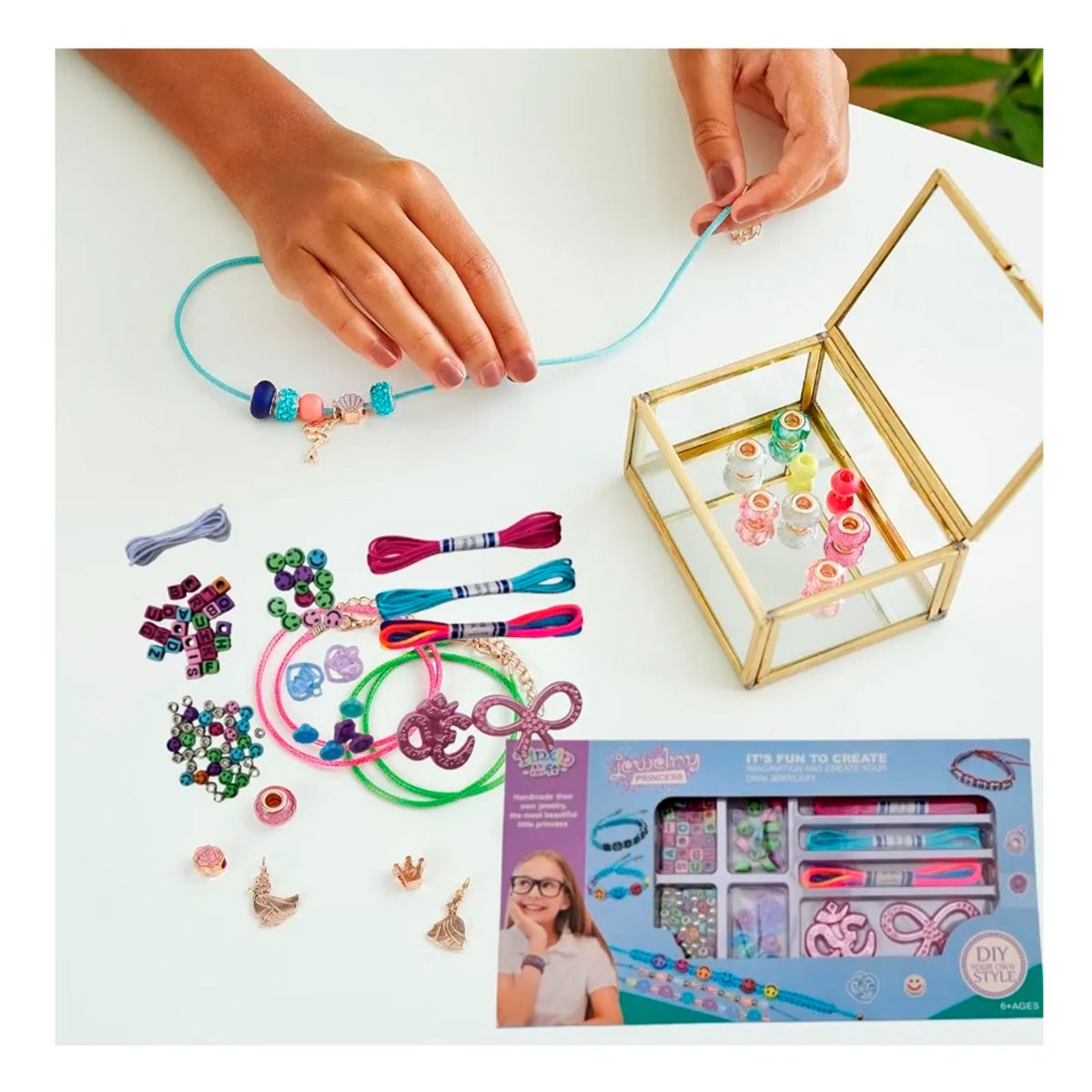 GENERICO - Set Hacer Pulseras Hilos Cuentas Juguete Niñas Belleza