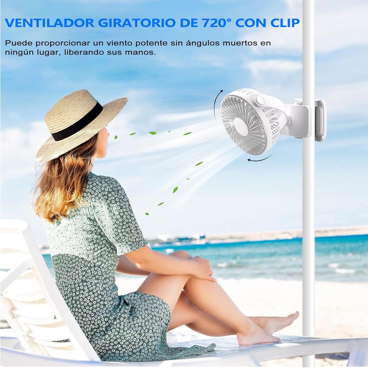 3 Modes Ventilador Portatil USB Con Clip Multiusos, marca GENERICO - Foto 2