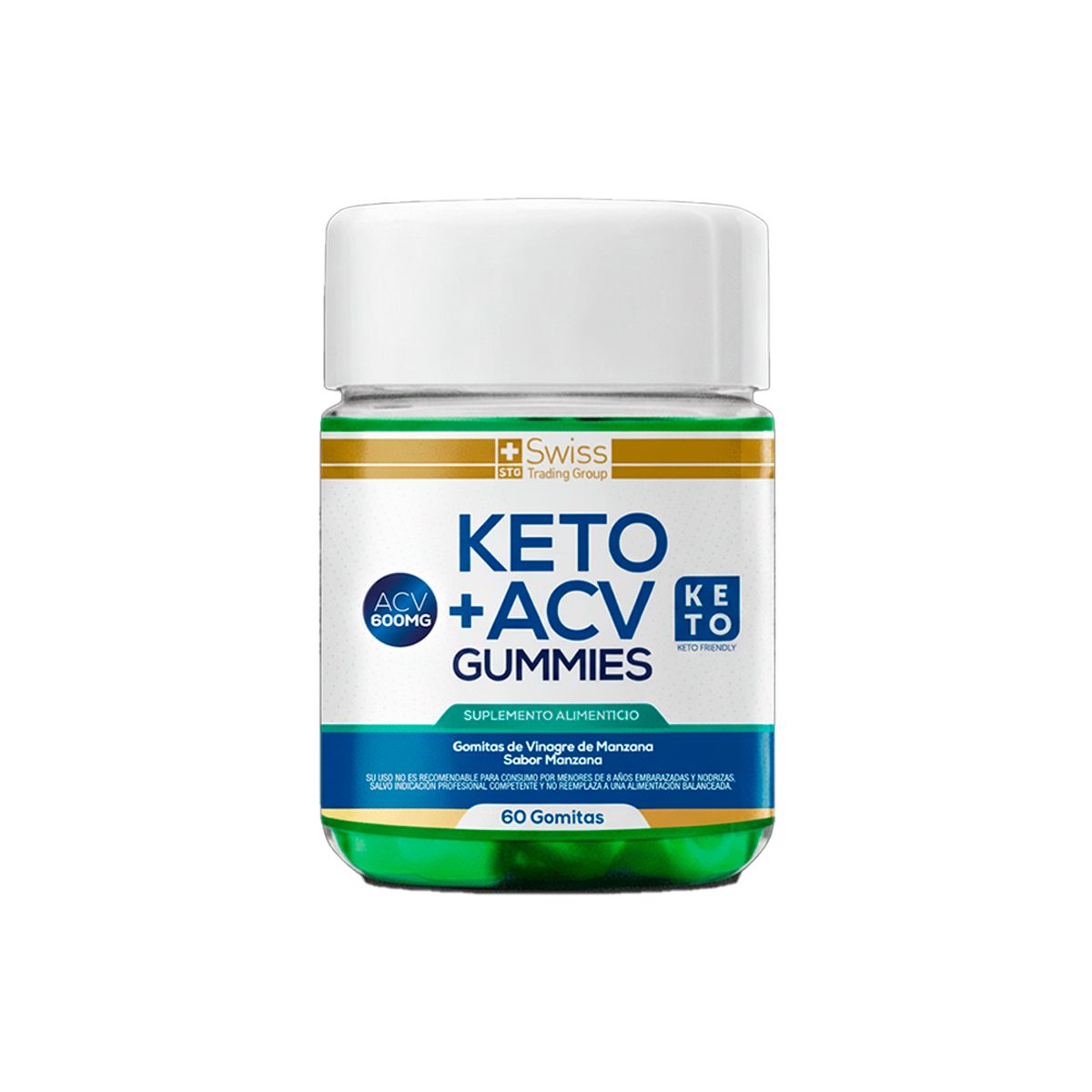 KETO PLUS - Keto Plus 60 Gomitas De Vinagre de Manzana Quemador de Grasa con Magnesio y Zinc Sin Azucar
