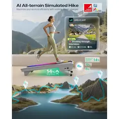 UREVO - CyberPad for home Almohadilla inteligente para caminar con 14% de inclinación automática