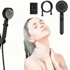 GENERICO - 5 Ajustes Cabezal De Ducha De Mano Con Soporte Y Tubo De 15 M