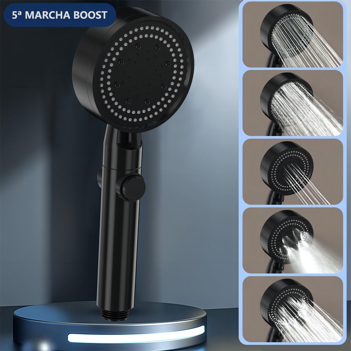 5 Ajustes Cabezal De Ducha De Mano Con Soporte Y Tubo De 15 M, marca GENERICO - Foto 2
