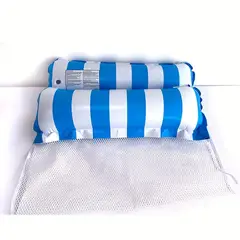 GENERICO - Hamaca flotante rayada Ideal para piscina y playa-azul