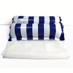 GENERICO - Hamaca flotante rayada Ideal para piscina y playa-azul oscuro