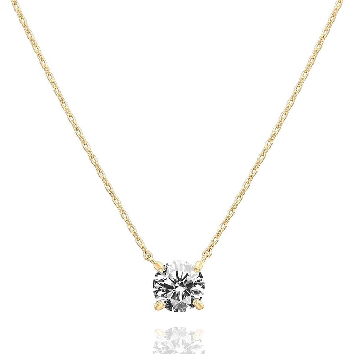 LUXURYJOYAS - Off Collar Punto Cristal Mujer Oro 18k Bañado Circonita