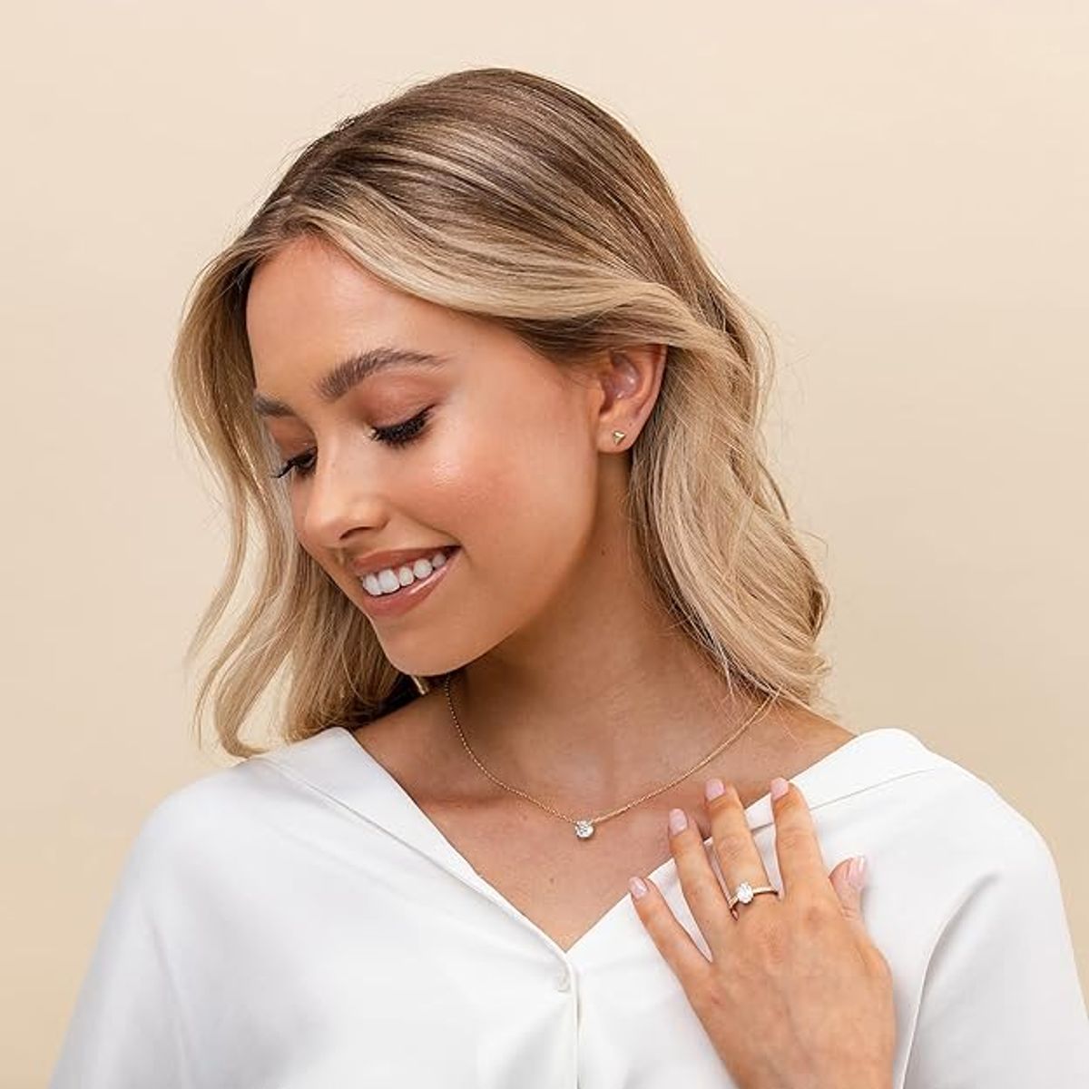 LUXURYJOYAS - Off Collar Punto Cristal Mujer Oro 18k Bañado Circonita