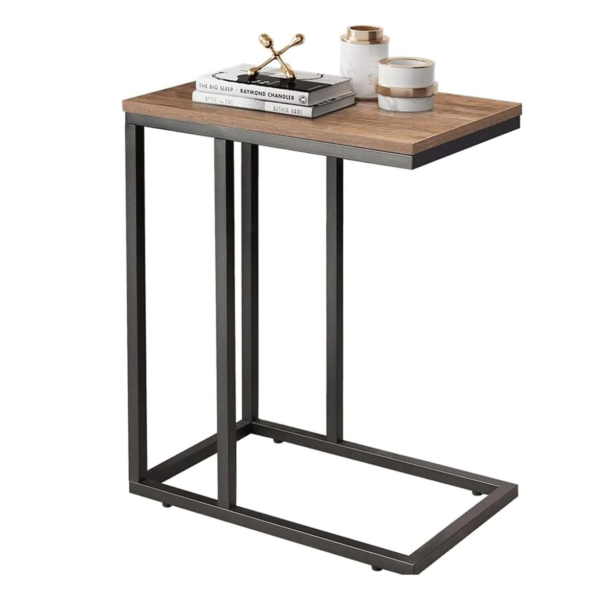 YOMYM - Mesa Auxiliar De Cuadrado Salón 48×30×60 CM Marrón