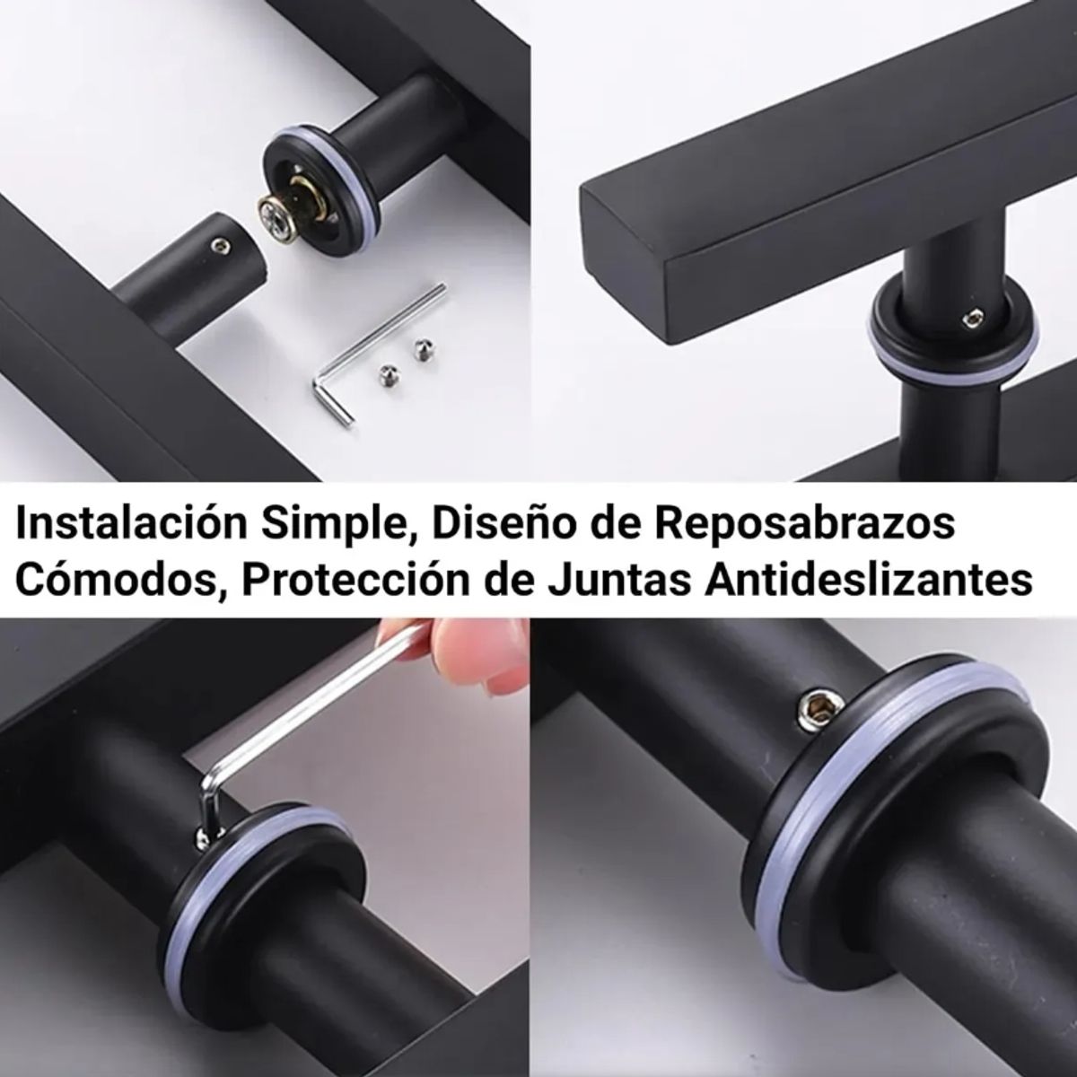 TNAKIEX - Tirador De Puerta Tipo H De Acero Inoxidable, 80 Cm Negro