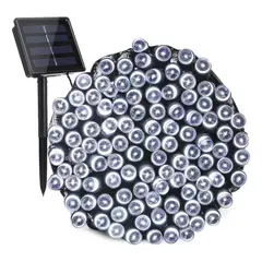 SUPERCENTER - Guirnalda Luces Solares Navidad Decoración 20metros 200 Led Coloreado Blanco