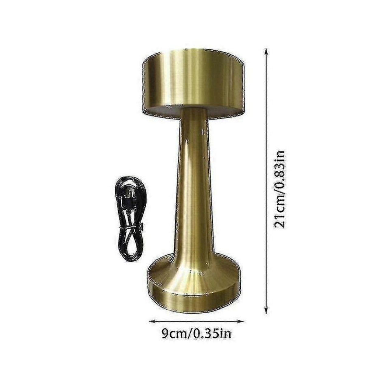 GENERICO - Lámpara De Mesa Recargable Inalámbrica Control Táctil Con Carga Usb