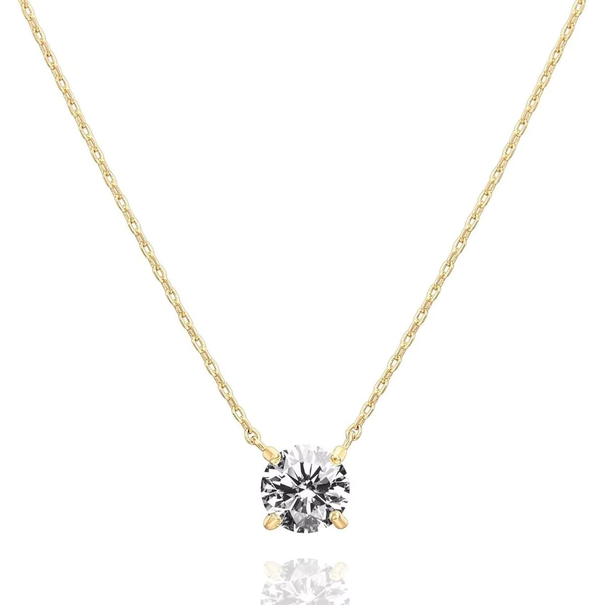 LUXURYJOYAS - Off Collar Punto Luz Cristal Juvenil Oro Rosa 18k Bañado Circonita