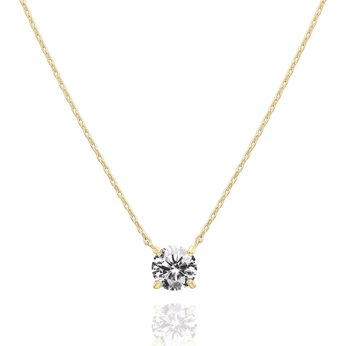LUXURYJOYAS - Off Collar Punto Luz Cristal Juvenil Oro Rosa 18k Bañado Circonita